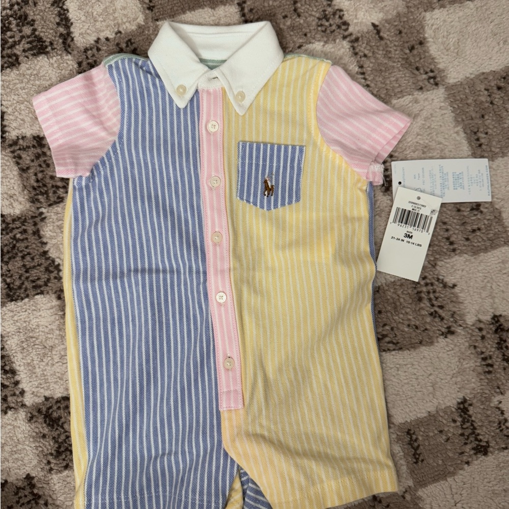 Ralph Lauren Multicolor Striped Kids One Piece